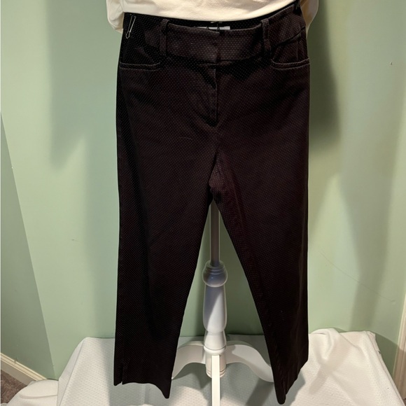 Loft black polka dotted slim ankle pant size 6 - Picture 1 of 8